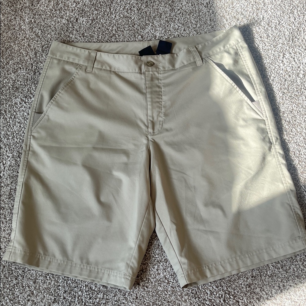 Fila Tan Flat Front Shorts Lightweight Casual